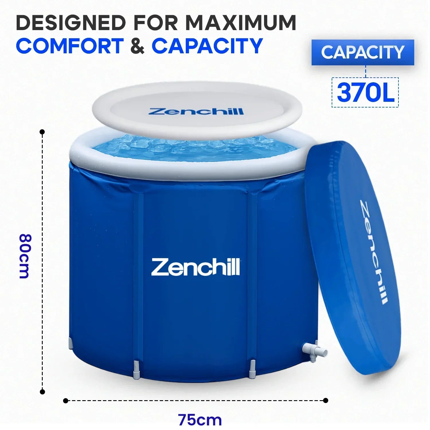 Zenchill ZenZone 1 Portable Ice Bath - Starter Bundle With Cold Therapy Ritual Gifts