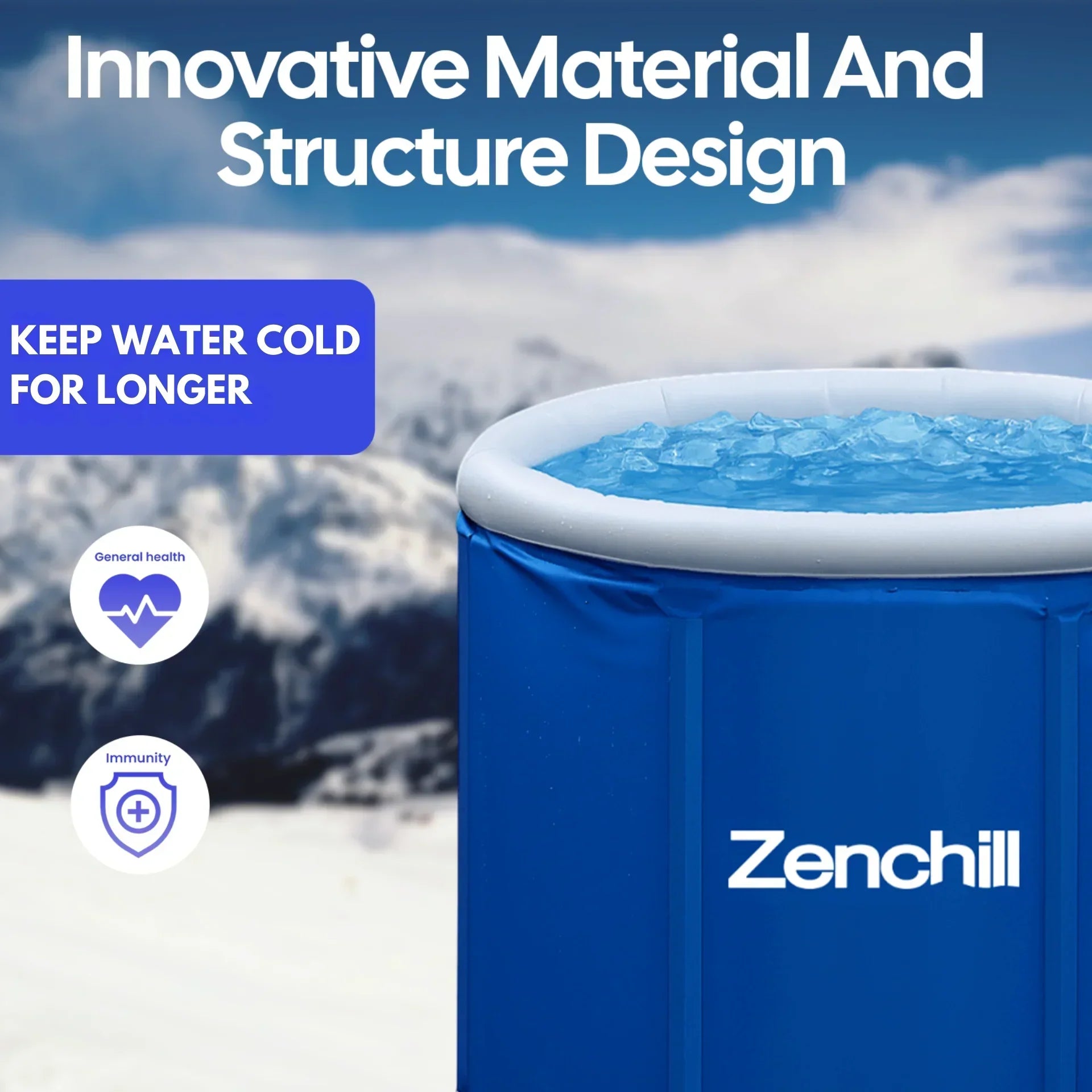 Zenchill ZenZone 1 Portable Ice Bath - Starter Bundle With Cold Therapy Ritual Gifts