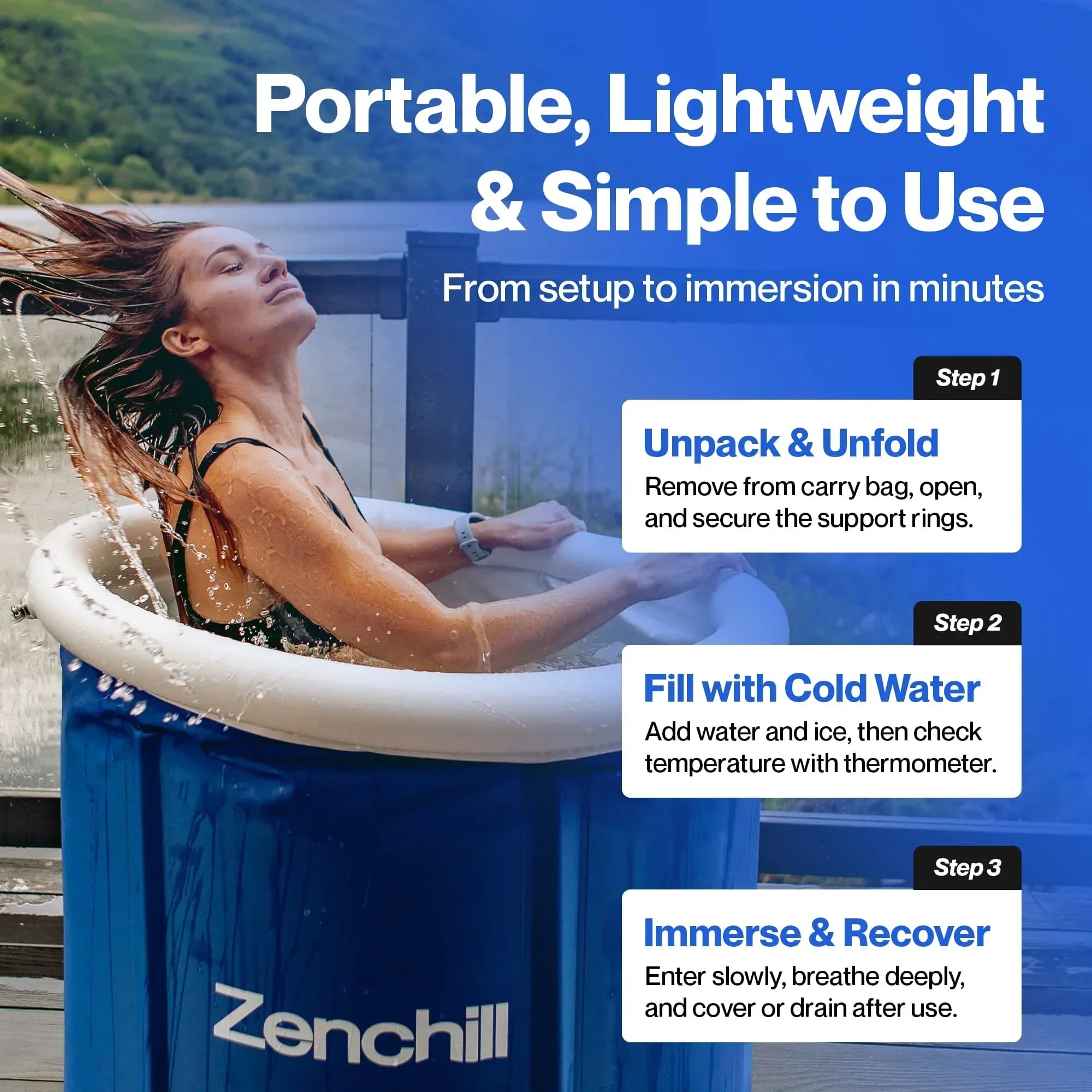 Zenchill Cold Therapy Starter Bundle - Portable Ice Bath + Free Gifts